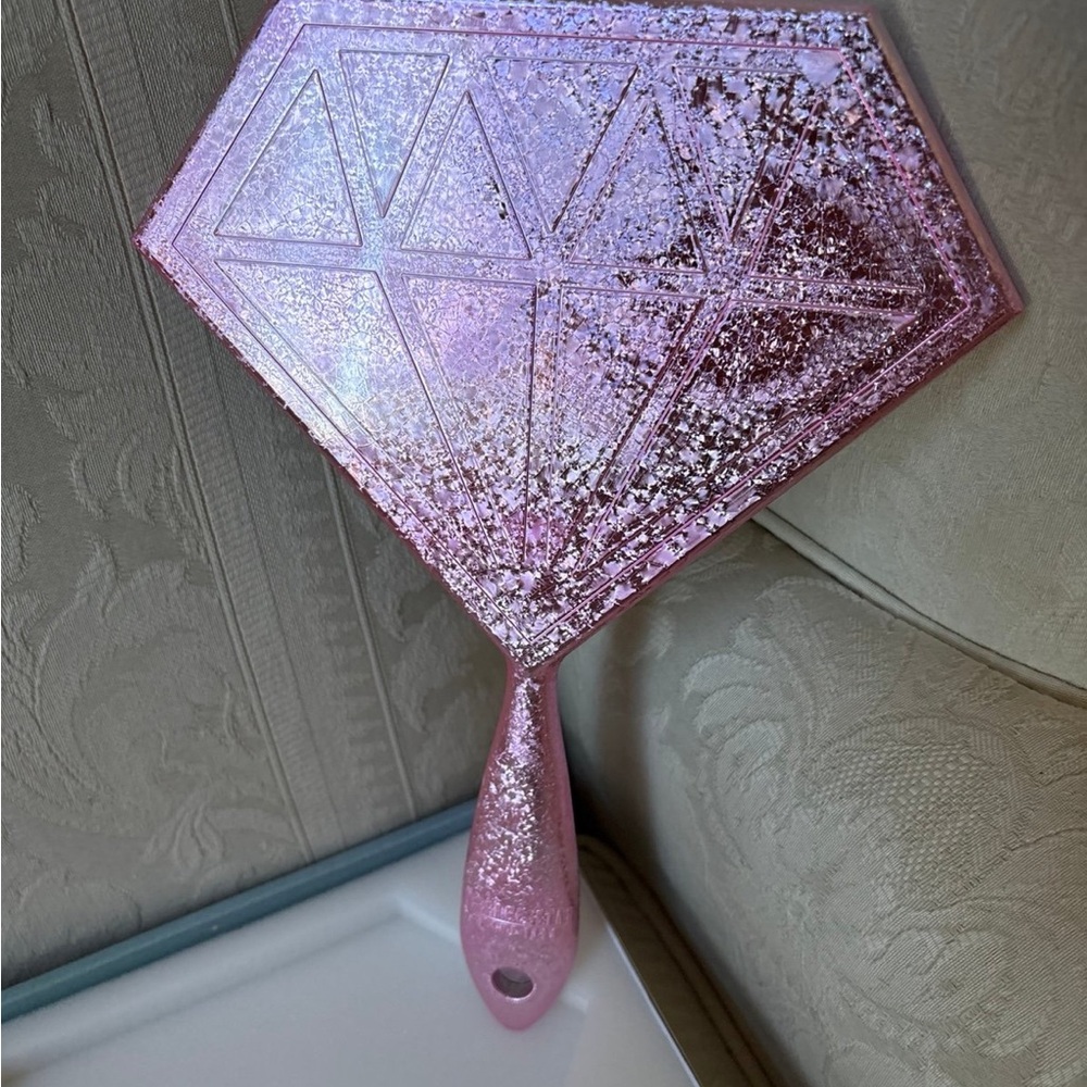 Jeffree Star JSC Pink Glitter Diamond Handheld Makeup Mirror BNIB - Picture 7 of 9